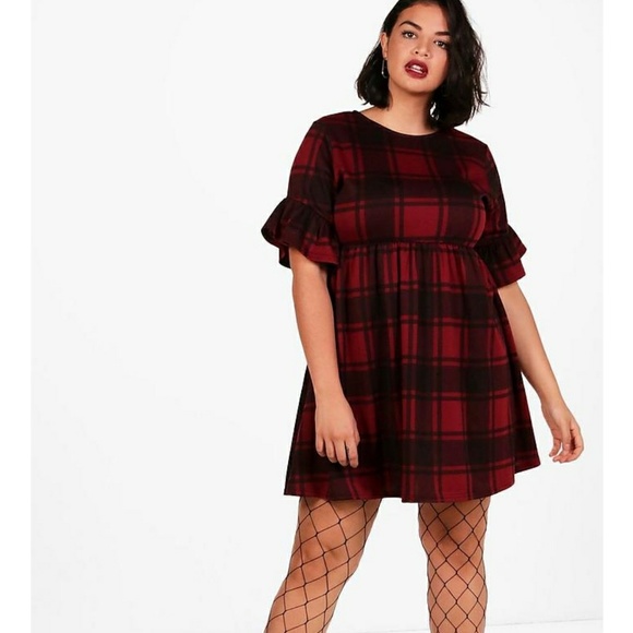 plus size buffalo plaid dress